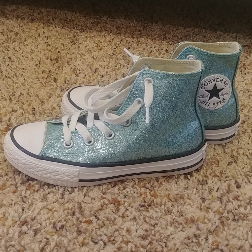 Blue glitter Converse